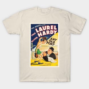 Laurel & Hardy in Any Old Port Movie Poster T-Shirt